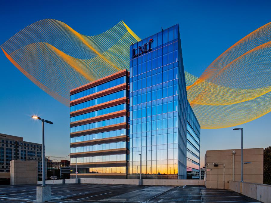 LMI building with flame of innovation texture in the background