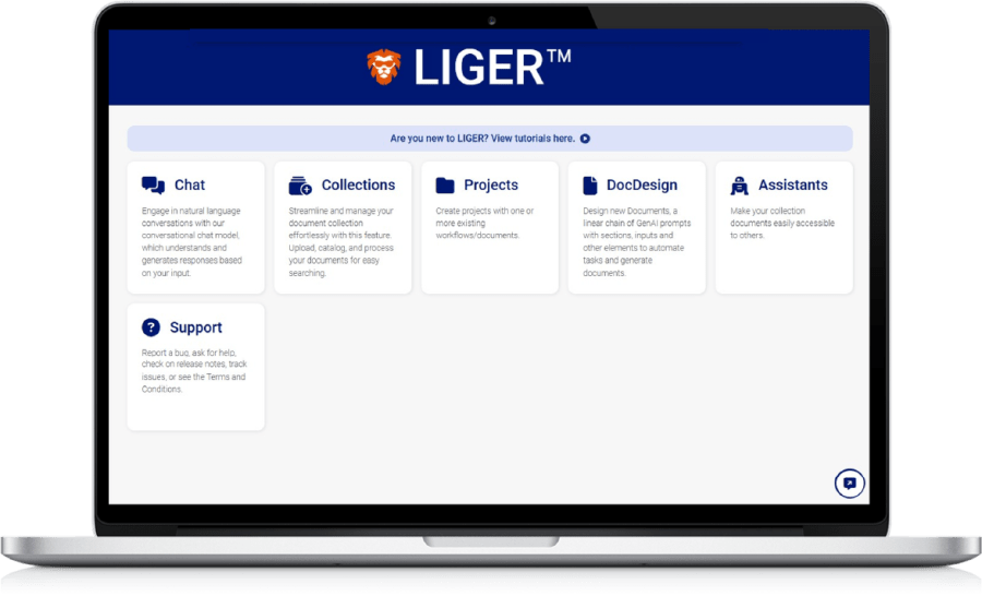 laptop displaying LIGER user interface