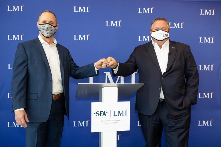 Bill Woolf (left), Space Force Assocation's president and founder with L M I CEO, Doug Wagoner