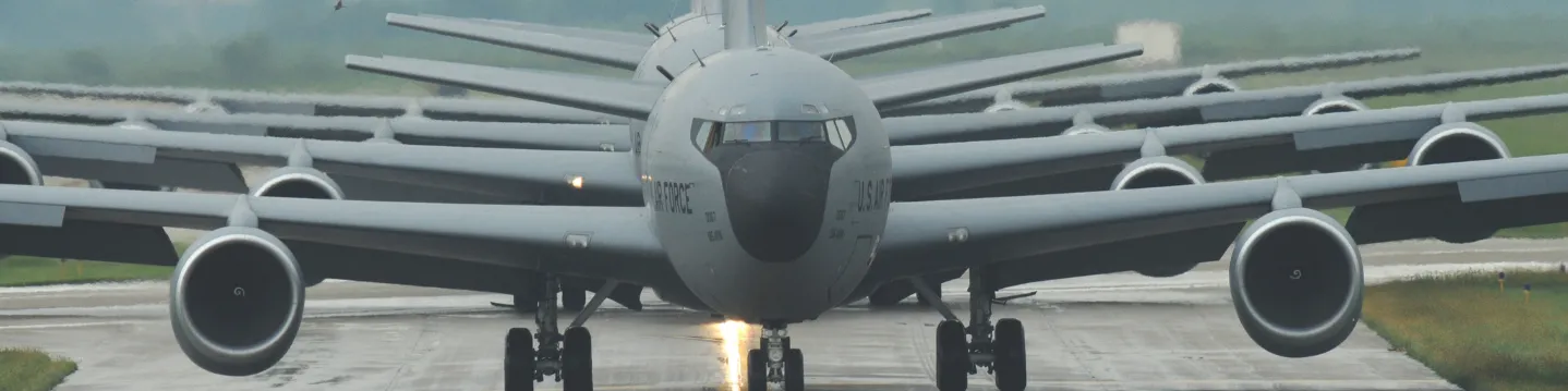 U.S. Air Force airplanes on a runway