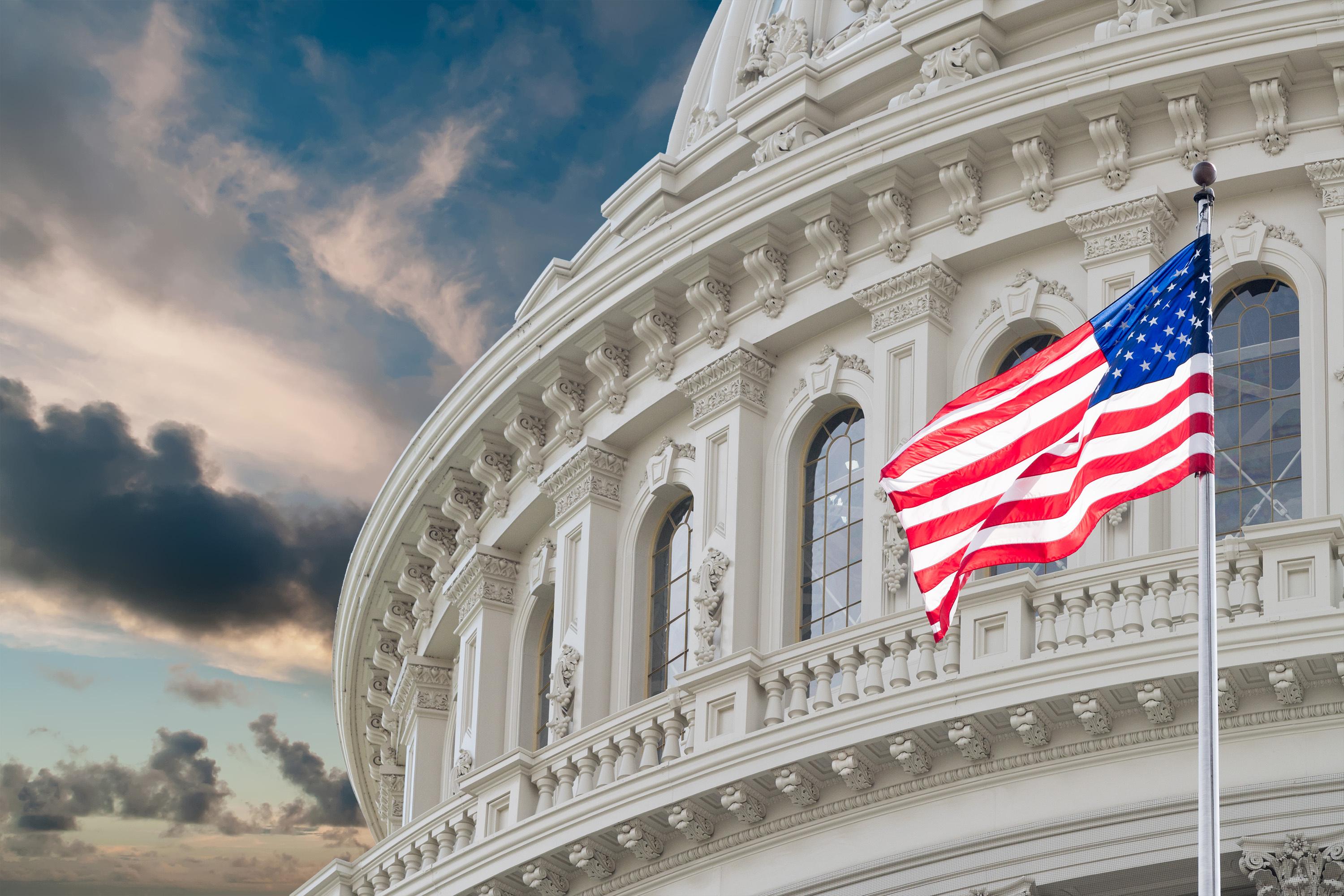 capitol building with US flag