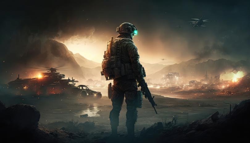 soldier in a warzone